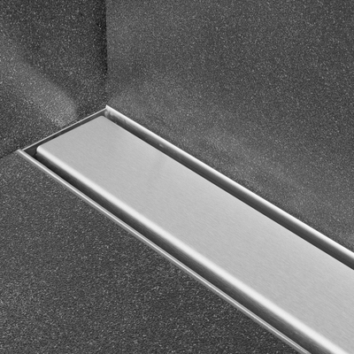 Easy drain compact 30 paroi zéro canal de douche 6x120cm plaque simple avec bec latéral acier inoxydable