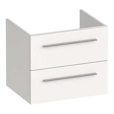 BRAUER Trust wastafelonderkast 60 excl. opbouwgrepen 2 softclose lades en 1 sifon uitsparing - mat wit