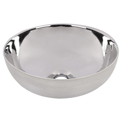 Differnz Shine waskom 40x40x13.5cm keramiek zilver/wit