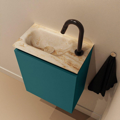 MONDIAZ TURE-DLUX Meuble WC 40 cm Smag. EDEN lavabo Frappe position gauche. Avec 1 trou de robinet.