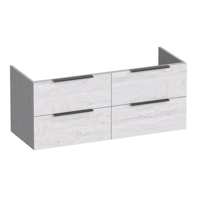 BRAUER Elevate meuble sous lavabo 120 excl. poignées à poser 4 tiroirs softclose et 2 découpes pour siphon - Forest Seashell