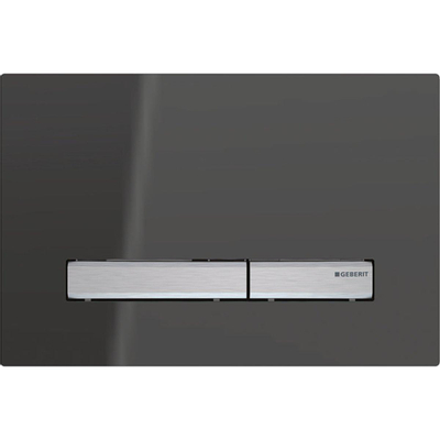 Geberit Sigma50 bedieningsplaat - 2-toets spoeling - vierkant - spiegelend rookglas - dualflush - hoogglans rookglas chroom antraciet