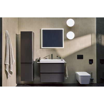 Hansgrohe Xelu Q Armoire haute - 165x40x35cm - 2 portes - poignée noir mat - fermeture douce - charnière à gauche - diamond matt grey