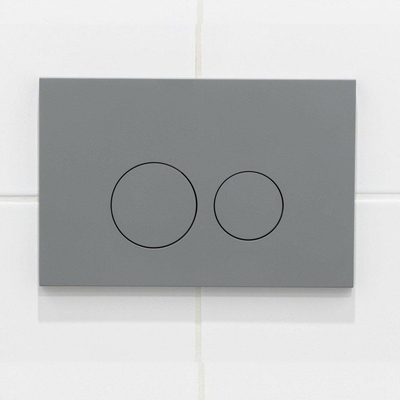 Adema Classico Pack WC suspendu - bâti-support - abattant basic - plaque de commande gris clair - boutons ronds - blanc