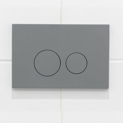 QeramiQ Dely Toiletset - 36.3x51.7cm - diepspoel - rimless - Geberit UP720 inbouwreservoir - softclose toilet zitting - 35mm - bedieningsplaat licht grijs - ronde knoppen - glans wit