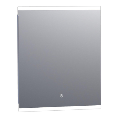 BRAUER Jasper spiegel – 60x70 cm – directe LED boven – dimbaar, touchbediening – Aluminium