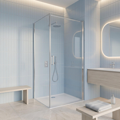 Fortifura Galeria Douchecabine - 100x90x200cm - profiel veiligheidsglas - antikalk - chroom
