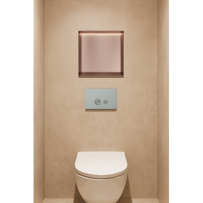 Hotbath &MORE Inbouwbox of inbouwnis - 30x30x10 - frameless + LED - PVD - geborsteld koper