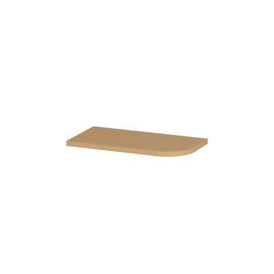 INK Concept R Plan vasque - 40x22x1.7cm - pour meuble sous-lavabo de lave-mains arrondi à droite - MFC - Light veneer