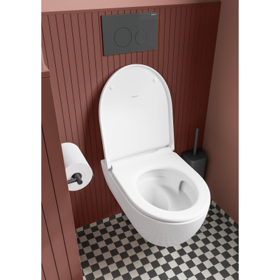 Geberit Sigma40 plaque de commande - chasse à 2 boutons - extra plate - boutons ronds - verre - lave (gris)