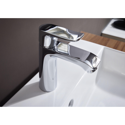 Hansgrohe Metris 1 greeps wastafelkraan - 110 met trekwaste - hoogglans chroom