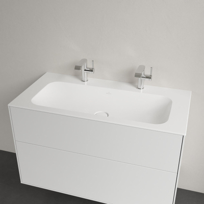 Villeroy & Boch Finion Lavabo pour meuble 100x50cm 2 trous de robinet Ceramic+ stone white