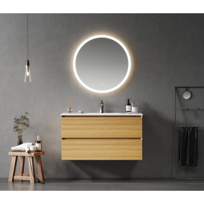 Saniclass Terra Wastafelonderkast - 100cm - 2 lades - sandwood