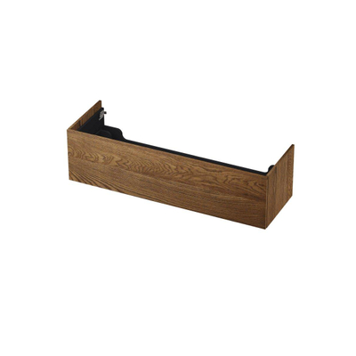 INK Wastafelonderkast - 140x45x37.6cm - 1 lade - push to open - met recht opdekfront - Eiken - Chocolate