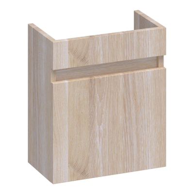 BRAUER Solution Fonteinonderkast - 40x45x22cm - 1 linksdraaiende deur - doorlopende lamellen - geborsteld hout - white oak