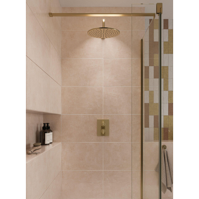 Crosswater Gallery Barre de stabilisation - 120cm - bras mural - pour verre de 8-10mm - laiton brossé (or)