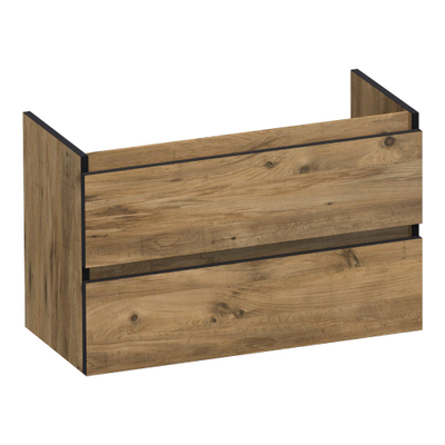 BRAUER Joy Edge wastafelonderkast ondiep 80 2 softclose lades - greeploos - 1 sifon uitsparing - Chateau