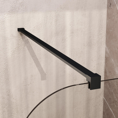BRAUER Orion Paroi de douche à l'italienne - 120x200cm - verre transparent - traitement anticalcaire - Noir Mat