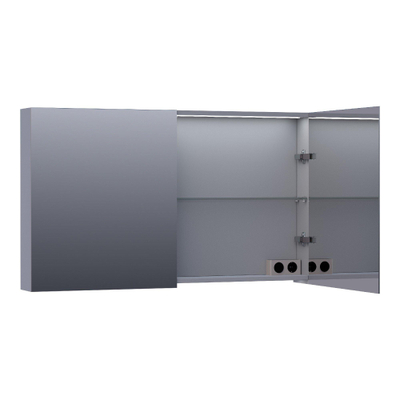 BRAUER Impress Deluxe spiegelkast - 120x70x15cm - interne en externe verlichting - 2 dubbelzijdige spiegeldeuren - mat grijs