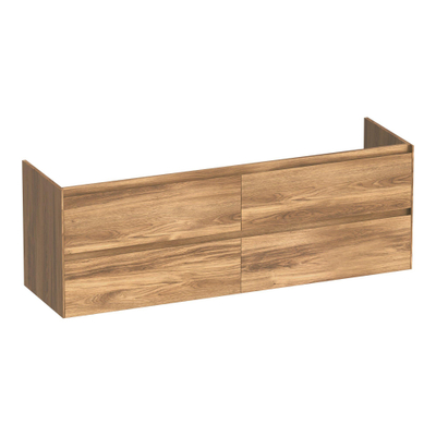 BRAUER Inspire meuble sous-lavabo 160 4 tiroirs softclose - sans poignées - 2 découpes pour siphon - Honey
