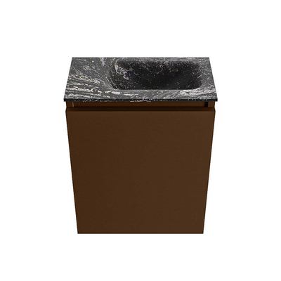 MONDIAZ TURE-DLUX 40cm toiletmeubel Rust. EDEN wastafel Lava positie rechts. Zonder kraangat.