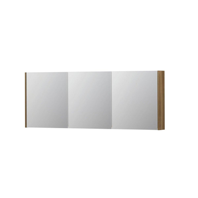 INK SPK1 spiegelkast – 160x60x14 cm – 3 deuren, dubbelzijdige spiegeldeuren – Massief eiken Aqua