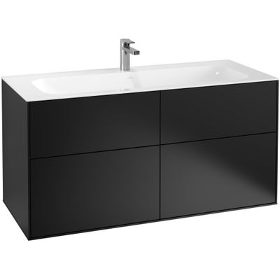 Villeroy & Boch Finion meuble sous-lavabo - 119.6x59.1cm - 4 tiroirs Black mat