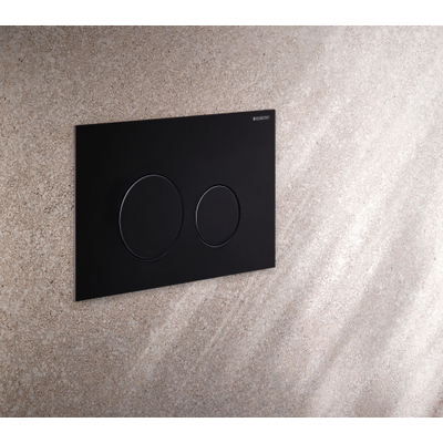 Plaque de commande Geberit Sigma40 - chasse d'eau à 2 boutons - rond - inox - facile à nettoyer - noir mat