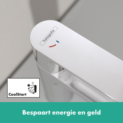 Hansgrohe Rebris E 1-gats wastafelkraan 80 coolstart m. waste chroom