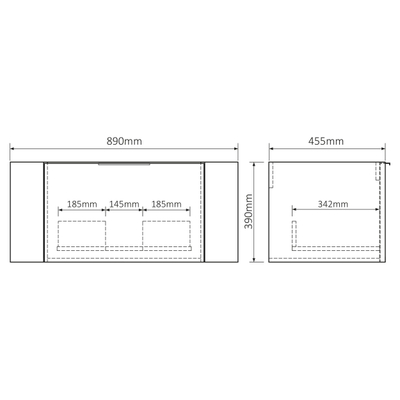 Differnz Olle Meuble sous lavabo - 89x39x45.5cm - chêne clair