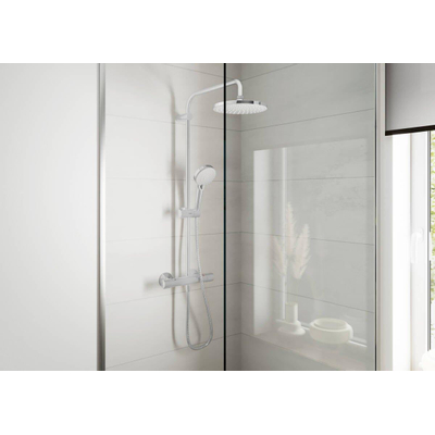 Hansgrohe Vernis Blend showerpipe met thermostaat ecosmart mat zwart TWEEDEKANS