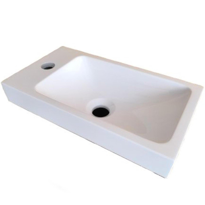 Saniclass Chaci Lavabo de meuble - 40x22cm - marbre reconstitué - blanc brillant