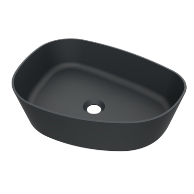 Arcqua Rocker Waskom - opbouw - organisch - links - 50x37cm - mat antraciet TWEEDEKANS
