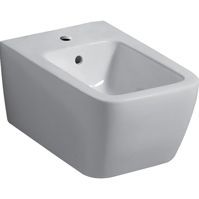 Geberit ICon Square wandbidet - 35x54x26cm gesloten vorm - met overloop - glans wit