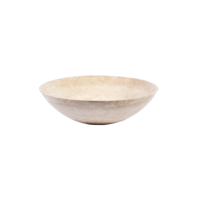 Saniclass Travertine - Vasque à poser 42x42x12cm - ronde - pierre naturelle marbrée