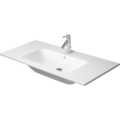 Duravit ME by Starck Lavabo pour meuble 103x49cm avec trop plein et trou pour robinetterie avec Wondergliss blanc