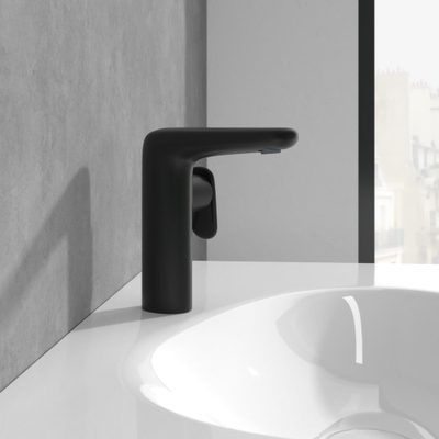 Villeroy & Boch Antao ensemble de robinet à une poignée - avec bonde clic clac - noir mat