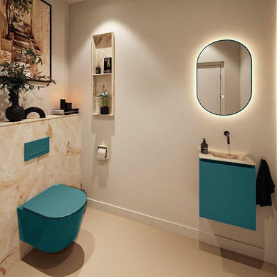 MONDIAZ TURE-DLUX 40cm toiletmeubel Smag. EDEN wastafel Frappe positie rechts. Zonder kraangat.