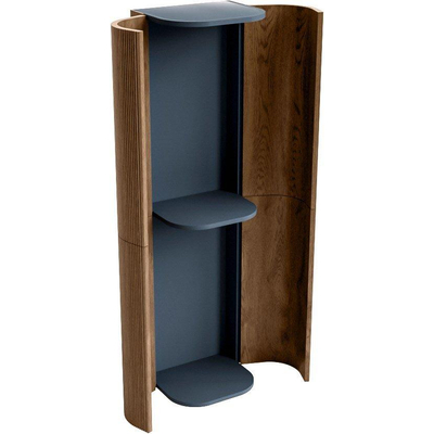 MONDIAZ KURVE Colonne de salle de bains 160cm couleur Walnut avec 4 portes