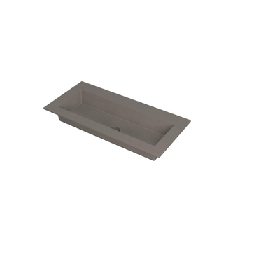 INK Kraft wastafel - 100x45x1cm - 1 wasbak - 0 kraangaten - Quartz beton