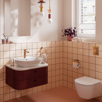 GROHE Lineare New wastafelkraan - s-size - met waste - geborsteld warm sunset (koper)