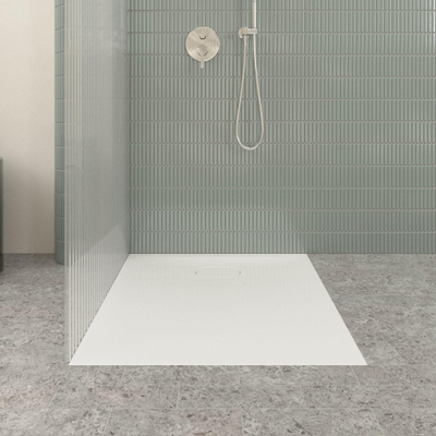 Villeroy & Boch Ecora douchebak - 100x80x3.5cm - afvoer korte zijde - white alpine (wit)