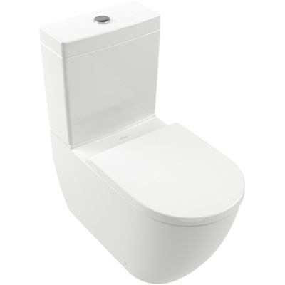 Villeroy & Boch Subway 3.0 duoblokpot - diepspoel - zonder spoelrand - met TwistFlush - 37x71x40cm CeramicPlus - zonder reserv - White Alpine (glans wit)