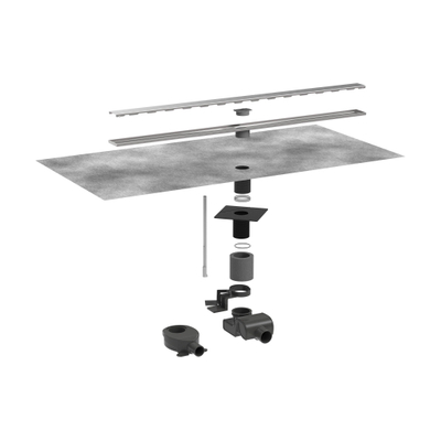 Hansgrohe RainDrain Allround Douchegoot - 90cm - standaard/vlakke installatie - brushed stainless steel
