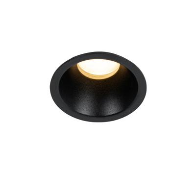 QAZQA Dept Spot encastrable - lot de 2 - 7.8x7.8x6.5cm - à intensité réglable - IP44 - Rond - Noir