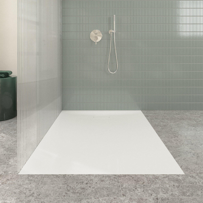 Villeroy & Boch Ecora douchebak - 140x100x3.5cm - afvoer korte zijde - white alpine (wit)