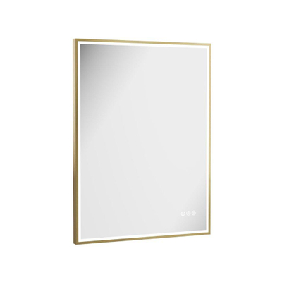 Crosswater MPRO spiegel – 80x60 cm – directe LED rondom – Messing geborsteld (goud)