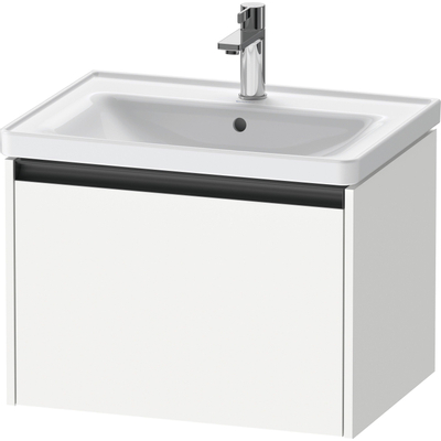 Duravit ketho 2 meuble sous lavabo avec 1 tiroir 63.4x45.5x44cm avec poignée anthracite blanc mat