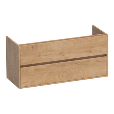 BRAUER Adore Meuble sous-lavabo - 120x46x55cm - 2 tiroirs à fermeture en douceur - sans poignées - 1 découpe pour siphon - Forest Tan