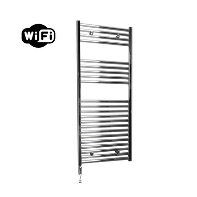 Sanicare HVW Elektrische Radiator - 111.8x60cm - 533W - wifi - thermostaat - chroom - linksonder - chroom